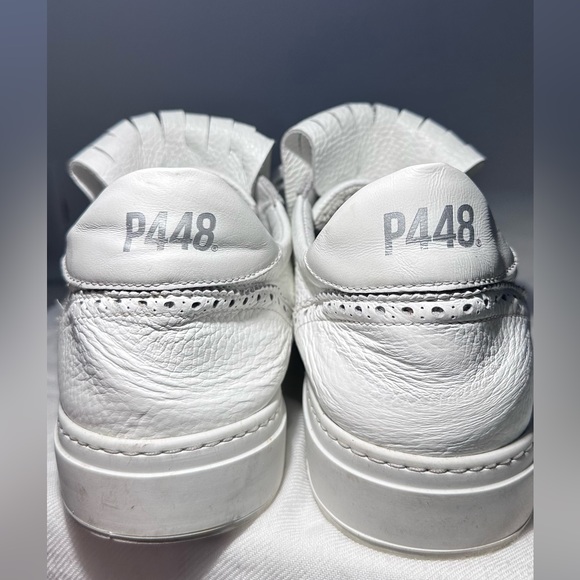 MENS P448 "Sohoer" calf leather low-top sneakers - Picture 4 of 16